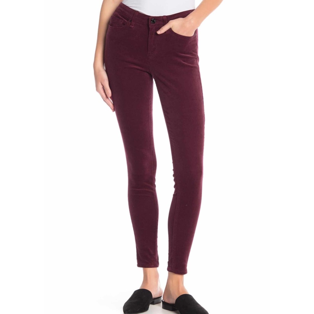 William Rast Maroon Perfect Skinny Corduroy 27